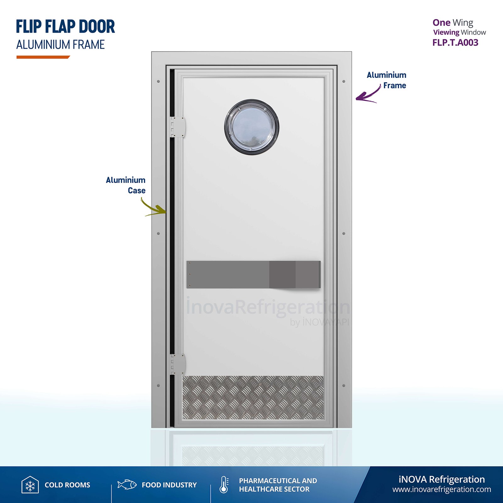 Cold Room Door aluminium handle flip flap door