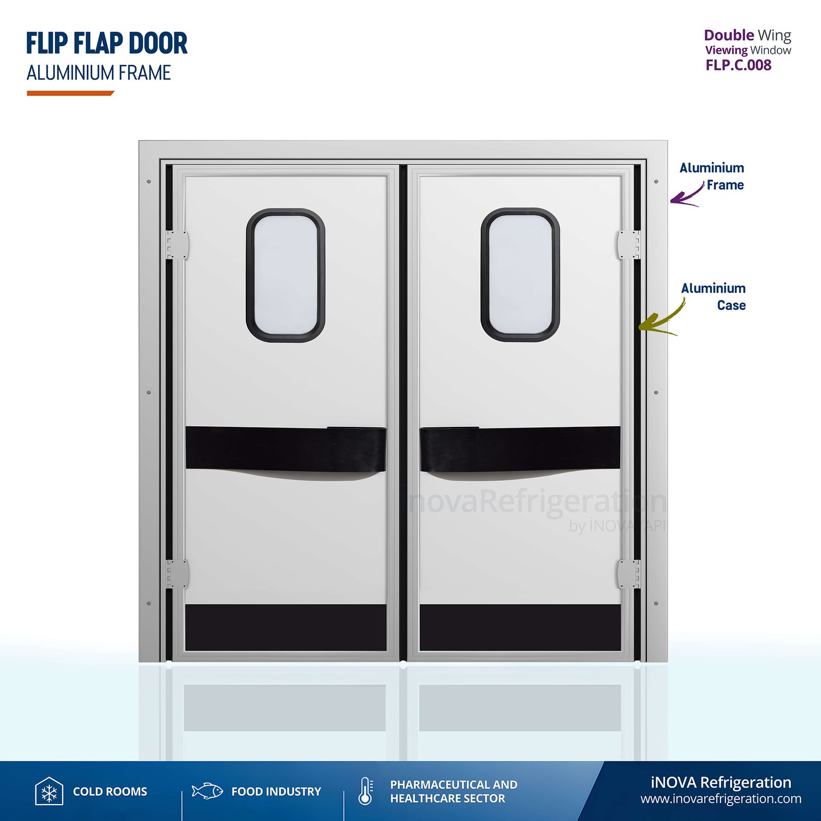 Cold Room Door double flip flap door steels
