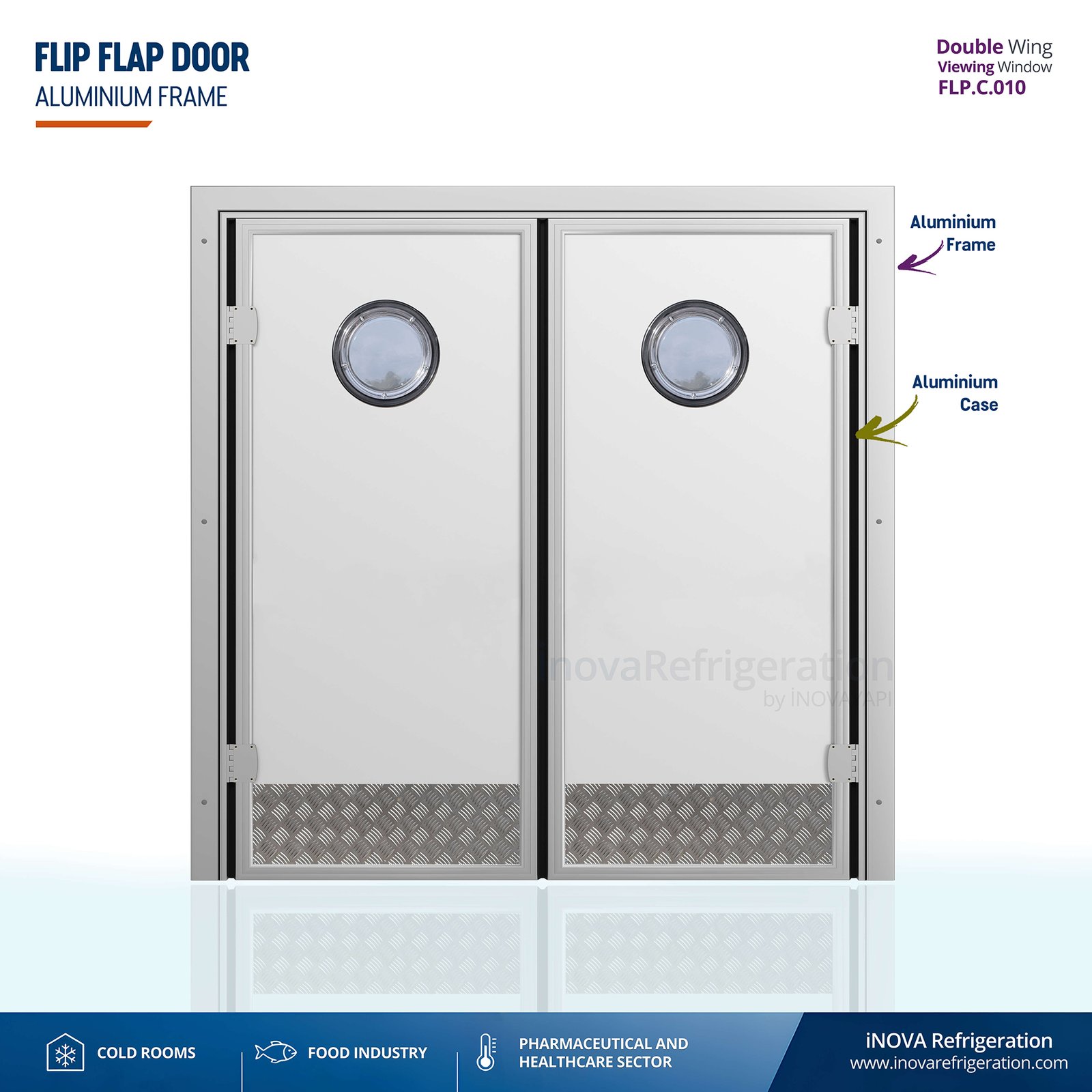 Cold Room Door flip flap door aluminium plate