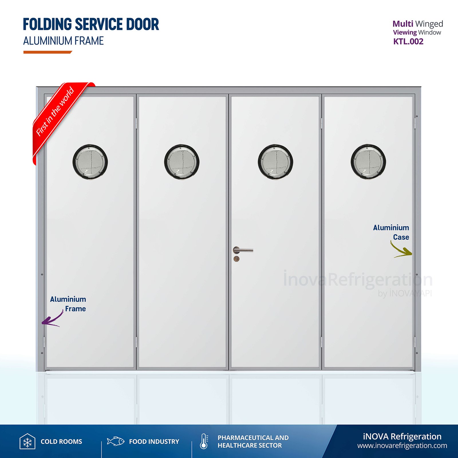 Cold Room Door folding service door multi winged