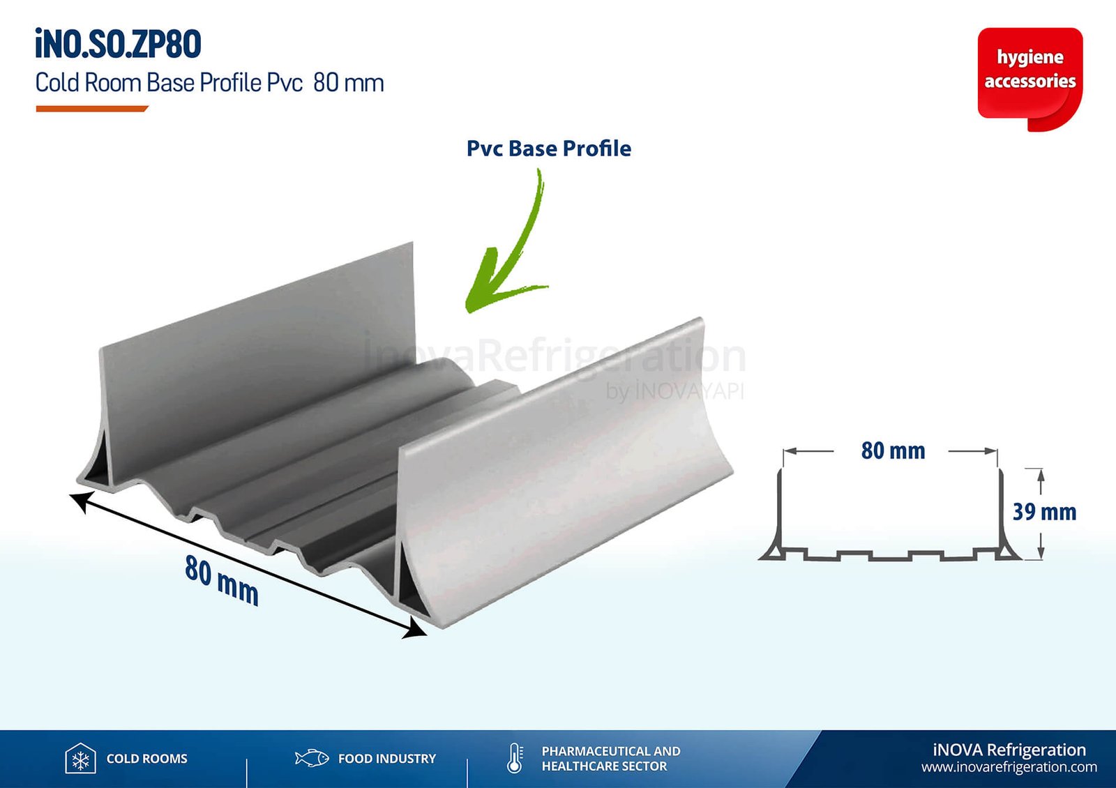 base profile 80 mm, Cold storage ceiling suspension accessories supplier
